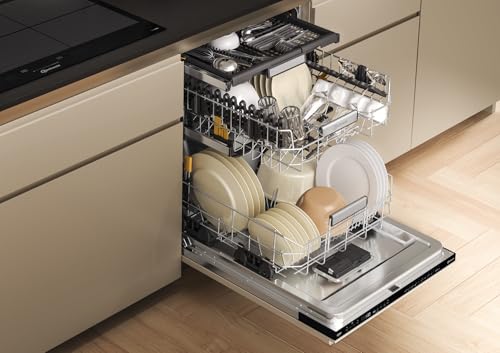 Bauknecht BK7IA115B2M6L0 Vollintegrierbarer Geschirrspüler 60 cm/ 15 Maßgedecke/ 7 Standardprogramme und 3 Sensorprogramm/PowerClean Pro/NaturalDry/MaxiSpace - Innenraum, schwarz