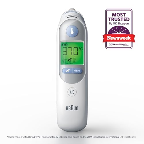 Image of Braun Glass Thermoscan 7 IRT6520 Thermometer And Bonus 40 Thermoscan Lens Filters, Pack Of 1