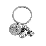 Wen XinRong Never Give Up Boxing Keychain Boxing Gloves Charm Keyring Inspirational Gifts for Men Wo