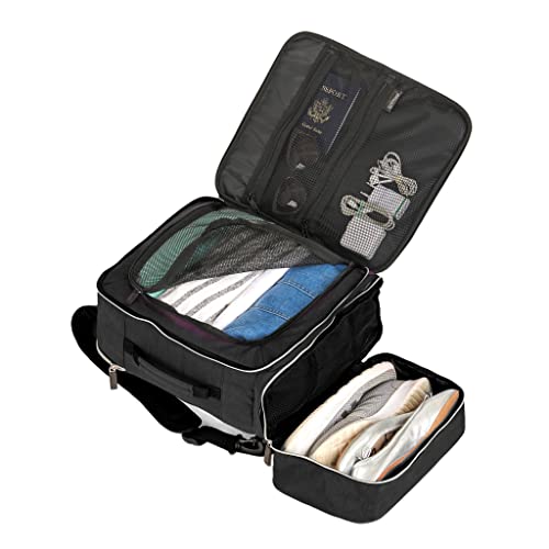 biaggi Carry Cube Backpack: TSA Approved Travel Bag with Removable Packing Cube, Lightweight & Durable for Personal Item Use (Black)3