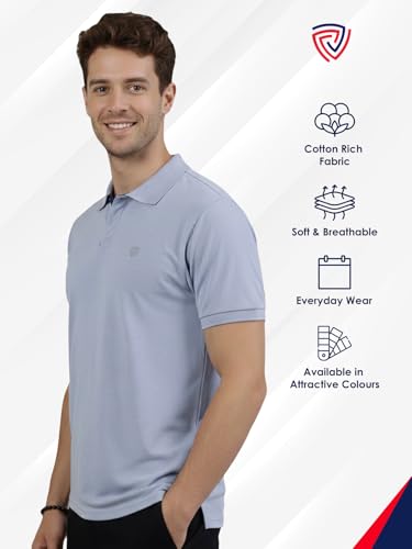 Image of Lux Cozi Men's Cotton Solid Polo Tshirt | Collar Tshirts | Half Sleeves | Stylish & Premium All Day Wear | Pack of 1