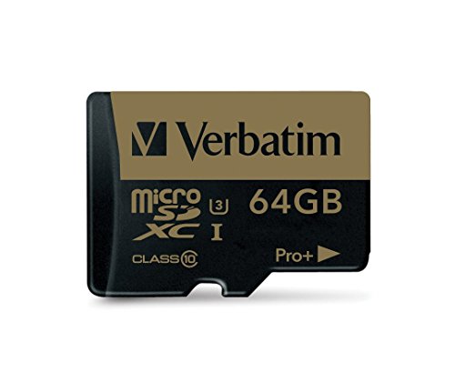 Tarjeta Micro SDXC 64GB Verbatim Pro U3 con Adaptador para Grabación de Video 4K