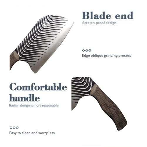 Image of Machado Forging Serbian Chef Knife Set - 12 inch Full Tang High Carbon Clad Steel Butcher Cleaver with Knife Sharpener - Perfect for Vegetables, Fish, Meat - Ideal for Kitchen, Hotel, Restaurant