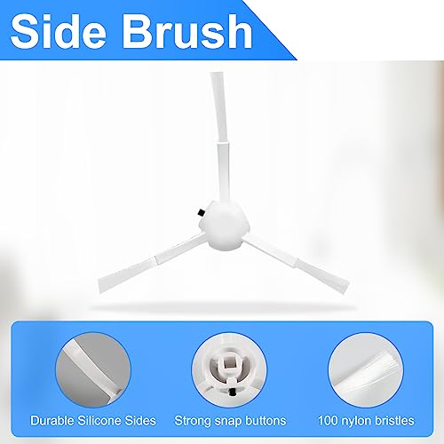 Accessories Kit For Dreame L10s Ultra, L10 Ultra, S10, S10 Pro, S20, S20 Pro, For Mijia Omni X10+ Robot Vacuum Cleaner Replacement Parts, 1 Rubber Brush, 4 Side Brushes, 2 Filters, 2 Dust Bags, 4 Pads