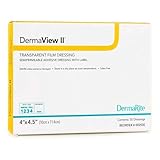 DermaRite's DermaView II Transparent Film Dressing with Border - Frame Style Delivery, Sterile, Individually Wrapped, 4 in. x 4-1/2 in., 1 Count, 50 Packs, 50 Total