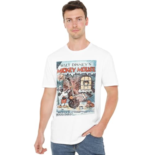 T-shirt Mickey Mouse Vintage blanc fini les hauts de Noël inconfortables