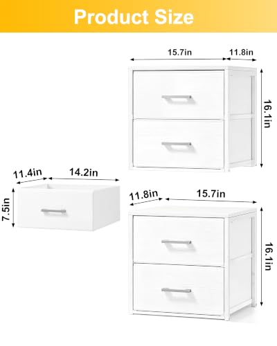 Image of Fixwal Storage Drawers for Clothes, 2 Pack, 4 Drawers Stackable, 15.7 inch Wide