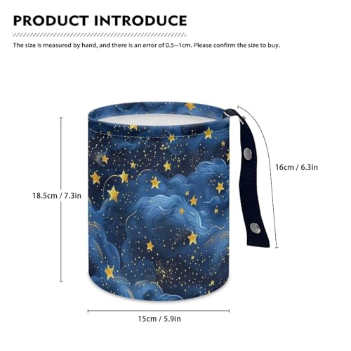 Image of Blue Star Car Carbage Bag Hanging Cute Car Trash Bag with Leak Proof Inside Liner and Hanging Strap Road Trip Must Haves for Kids