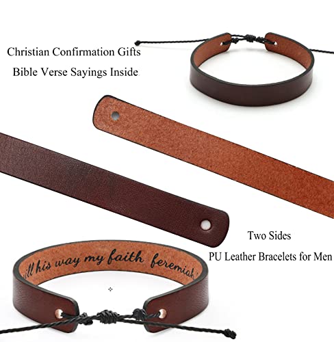 Joycuff Easter Gifts For Boyfriend Genuine Leather Bracelets For Men Christian Jesus Religious Bracelets For Who You Love With Bible Verse I Am With You Always #TOP3