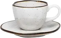 Conjunto de 6 Xícaras de cafezinho pequenas 75 ml com pires Ryo Maresias.