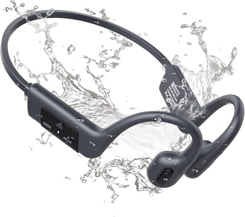 MONODEAL Auriculares Conduccion Osea Natacion, Auriculares Natacion Bluetooth 5.3 IP68 Sumergibles Prueba de Agua, Natacion MP3 con 32 GB Memoria, para Nadar Correr y Ciclismo