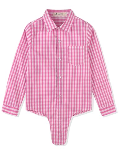 Image of Noomelfish Girls Long Sleeve Button Down Shirt Tie Front Western Tops Cowgirl Outfit (5-14 Years)