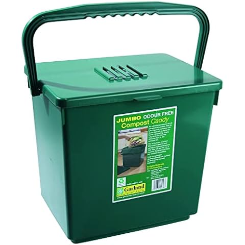 Green Kitchen Compost Caddy with Carbon Filter Cover