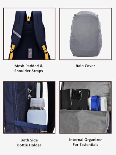 Image of Lavie Sport Maverick 35L Casual Backpack | Fits Upto 15 Inch Laptop Backpack | Laptop Compatiable | Rain cover | For Men & Women