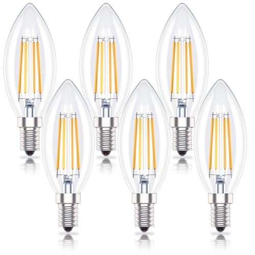 Huoqilin E14 LED Dimmbar Lampe,Kerzenform,4W ersetzt 40W...