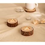 Lawei 20 Pack Wooden Tealight Candle Holder, Wood Votive Tealight Holder Tealight Candlestick for Wedding Party Birthday Holiday Decoration - Image 5