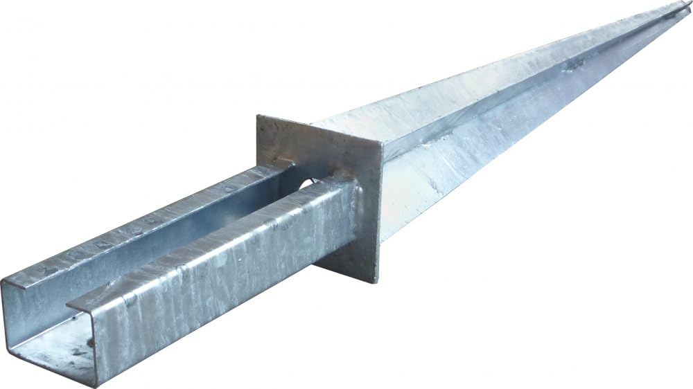 6x Pfostenträger Anker zum Einschlagen - 55 x 35 x 800 mm | Stützenfuß 55 x 35 x 800 mm, Pfostenanker Verzinkter Stahl 5 mm, Bodenanker für Holzpfosten