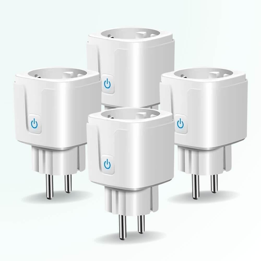 ZenGO Pack 4 Prise connectée WiFi, 20A Type E/F, Suivi de consommation, Contrôle à Distance, Compatible Alexa, Google Home, SmartLife et Tuya