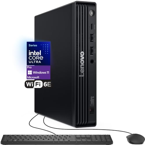 Image of Lenovo ThinkCentre Tiny M70q G6 Intel Ultra Proccessor (Beats i7-13700T), 16GB DDR5 RAM, 512GB SSD PCIe, WiFi 6E + BT, RJ-45, DP Port, HDMI, Windows 11 Pro, Mini Business Desktop - Black