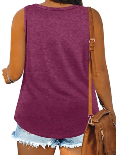 Image of Plus Size Tank Tops for Women Summer Sleeveless Tops Loose Fit Tunic Tanks