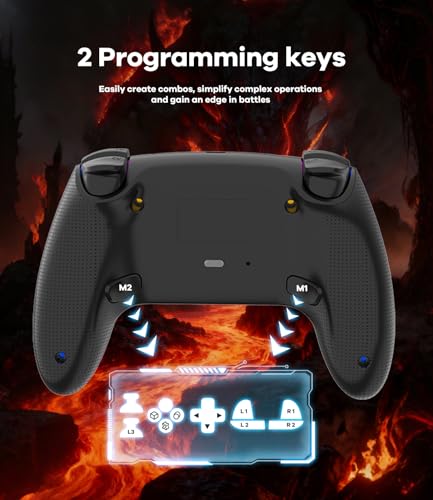 Image of GlowPlayX Wireless Gaming Controller Compatible with PS5 /PC /Mac /iOS /Android /Steam Deck, Gamepad with 7 RGB Lighting /Hall Effect Joystick&Trigger /6-Axis Motion Control /Dual Vibration /Turbo /1500 mAh Battery