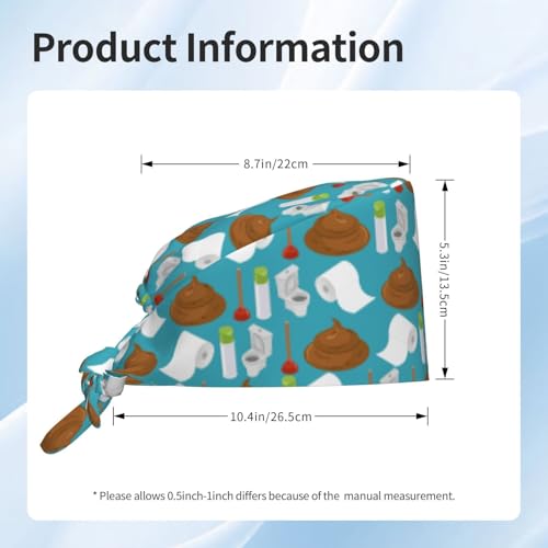 Image of Working Cap Scrub Cap with Sweatband Adjustable Unisex Women Tie Back Hat Nurse Surgical Caps
