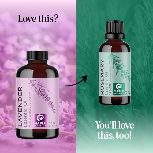 Image of Pure Lavender Essential Oil - Lavender Oil for Hair Skin and Nails Plus Aromatherapy Diffusers Humidifiers Linens and Baths for at Home Spa Self Care - Premium Grade Non-GMO in Glass Bottle (4 Fl Oz)