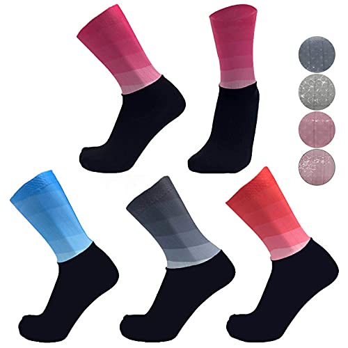 Cycling Socks For Men Anti-Slip Silicone Summer Aero White Line Cycling Sports Running Socks-Gradient_Blue_One_Size_(35-46)4
