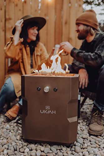 Ukiah Music Fire Table By Beat Fire To Music Technology - Portable Camping Fire Pit Table Built-In Entertainment Sound System, Patio Furniture With Stainless Steel Burner, Lava Rock #TOP5