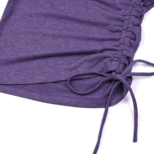Image of Mirawise Girls Casual Long Short Shirts Tunic Tops Tee Shirt T-Shirts Side Tie Blouse 4-13 Years
