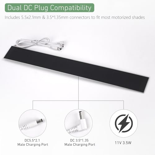 11V 3.5W Solar Panel for Motorized Shades – Dual DC Plugs (5.5x2.1mm & 3.5x1.35mm) – Solar Power for RTS Shades & Blinds by AUDEEKON - Used condition - Image 3