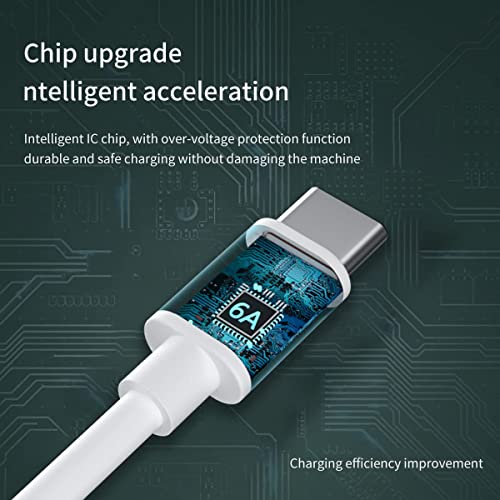 Image of 80W Type-C USB Cable for Infinix GT 20 Pro 5G Charging Cable Original Like Fast Charger Cable | Dash Warp Dart Flash Super Vooc Data Cable (6.5 Amp, 1 Meter, TCWV4, White)