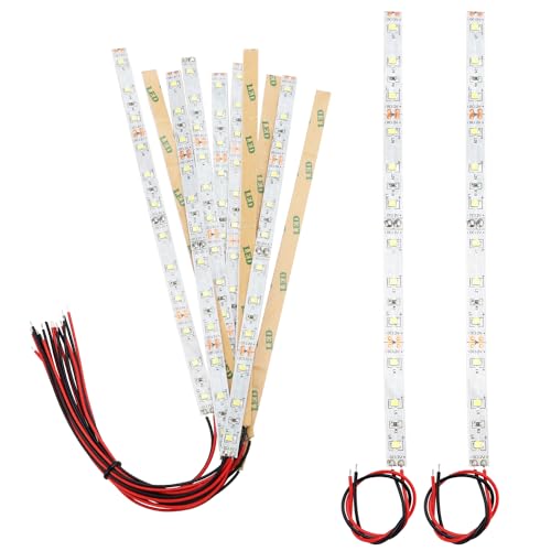 YIXISI 10 Pezzi 200mm Pre Cablato Striscia LED SMD, 2335 SMD LED, Luce Autoadesiva 12-18V, Modellismo LED, Bianco