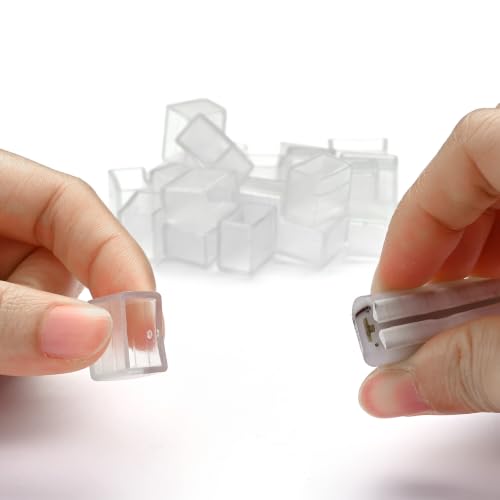 Image of Yescom 20-Pack Clear Silicone Neon Rope Light End Caps for BiLume 2700K