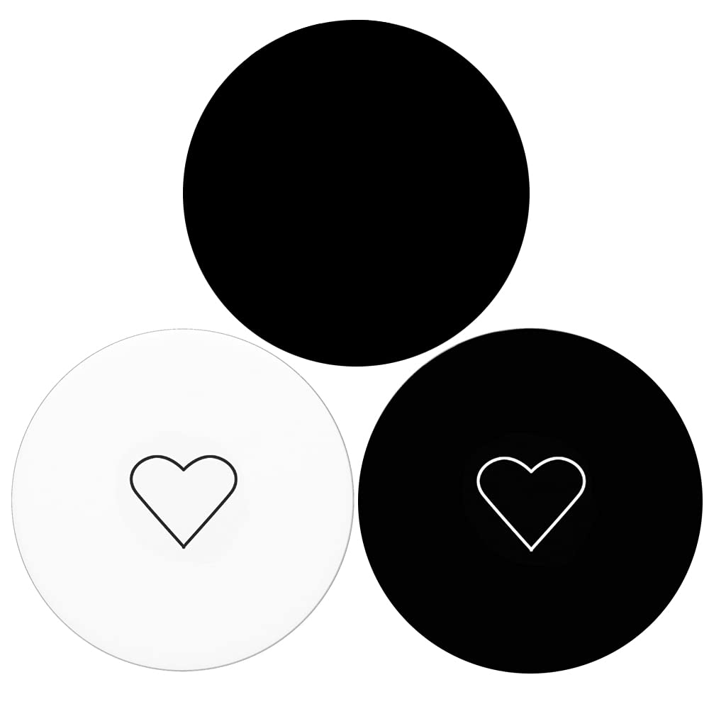 3 Pack Mobile Phone Mounts and Stands for Smartphone and Tablet - Black White Heart