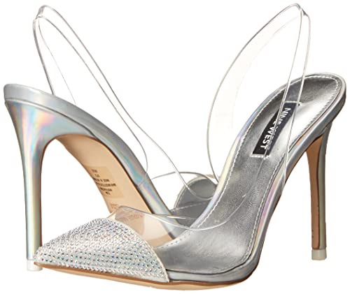 Nine West Women's Francin3 Pump, Clear/Silver, 11 #TOP6