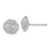 Algopix Similar Product 18 - 14K White Gold Diamond Cut Love Knot