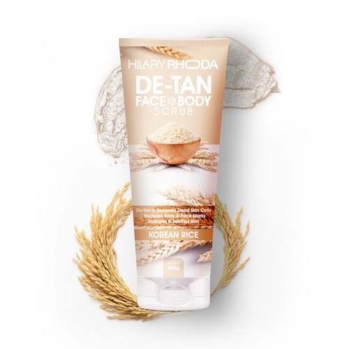 Image of Hilary Rhoda De-Tan Face & Body Scrub | De-Tan, Exfoliate & Dead Skin Removal | Face & Body Scrub | Rice Water | Removes Blackheads & Whiteheads | Encourages Healthy Skin - 200g (Korean Rice - Shade 02)