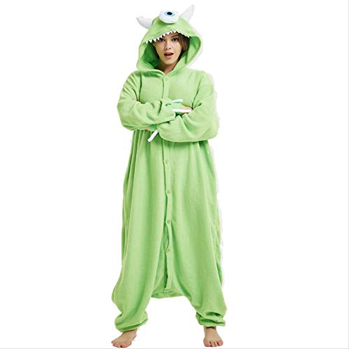 AYJMA Pijamas de Dibujos Animados para Adultos Mujeres Onesie Cosplay Disfraz Kigurumi Monstruo Hombres Halloween Carnaval Fiesta Mono M Alien Onesie