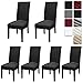 Produktbild Dioxide Stuhlhussen 6 Stück Elastische Moderne Beschützer Stuhlhussen, Hochzeit Partys Bankett Deko, bi-Elastic Spannbezug, sehr pflegeleicht und langlebig Universal - Schwarz