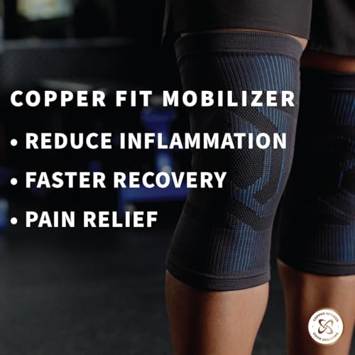 Image of Copper Fit Mobilizer Knee Sleeve - ProSeries with Removable Side Stabilizers Knee Support for Advanced Recovery - Mobility, Knee Pain, Swelling, Inflammation, Circulation, Arthritis, Tendonitis (2XL)