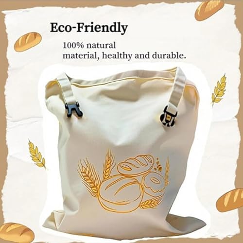 Bolsa de pan de algodón natural premium transpirable para conservación de casa 6