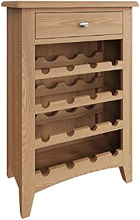 Oakland Modern Oak Wine Rack | 16 Bottle Storage Compartments Wine Cabinet | Light Wood Tone