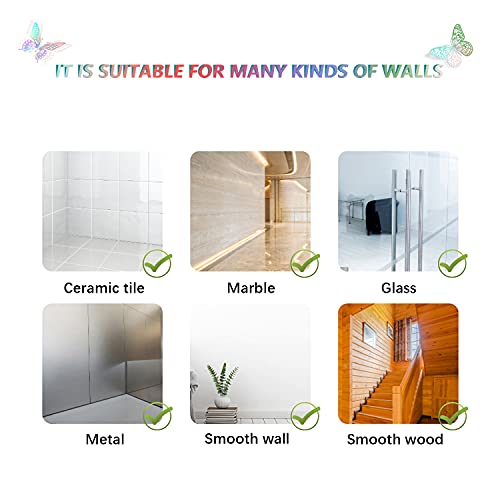 ساوروبيب ديكور حائط بتصميم فراشة ثلاثية الابعاد - 48 قطعة، 4 انماط، 3 احجام، ملصقات قابلة للازالة (ليزر)