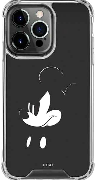 Skinit Clear Phone Case Compatible with iPhone 16 Pro Max - Officially Licensed Disney Mickey Mouse Black and White Design