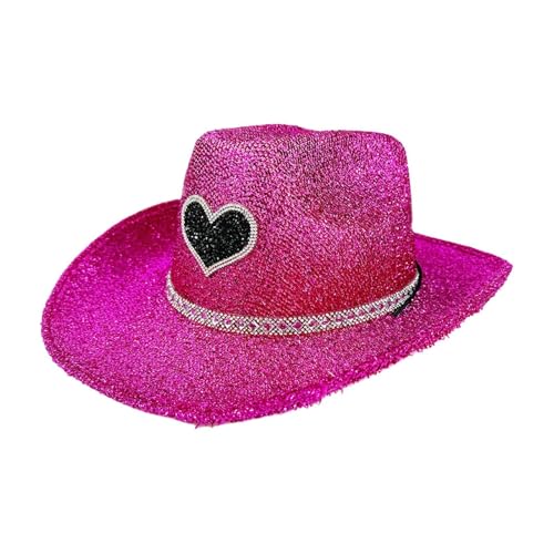 Genérico Glitter de sombrero de vaquera, sombreros de Mujeres - Disco Glitter Cowgirl Hat - Accesorios para disfraces de la fiesta, accesorios de cosplay para hombres mujeres