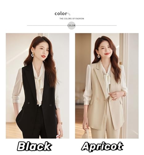 2 Piece Women Sleeveless Career Suit Formal Wear Women Vest Office Summer Ladies Suit Set2
