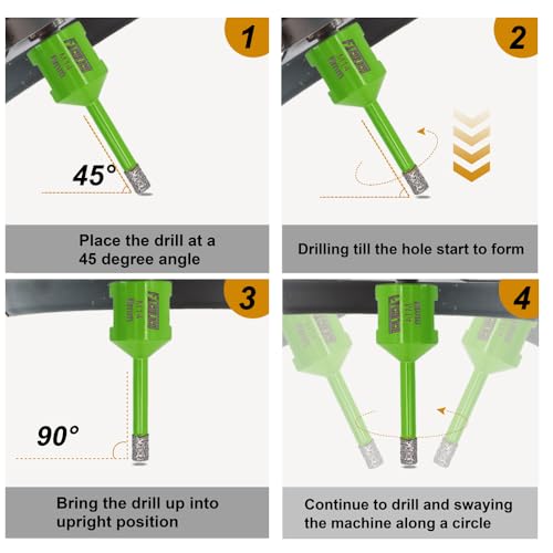 Image of Diamond Core Drill Bits 1 /4 inch Tile Hole Saw 6mm 2pcs for Porcelain Tile Granite Marble Masonry Brick