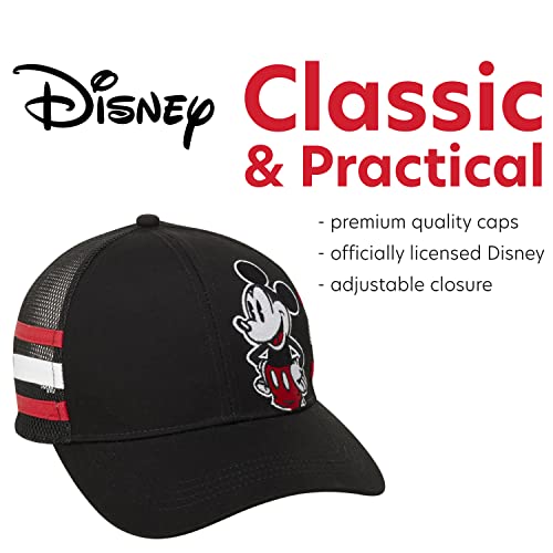 Image of Disney Men's Baseball Cap Mickey Mouse Curved Brim Snap-Back Hat