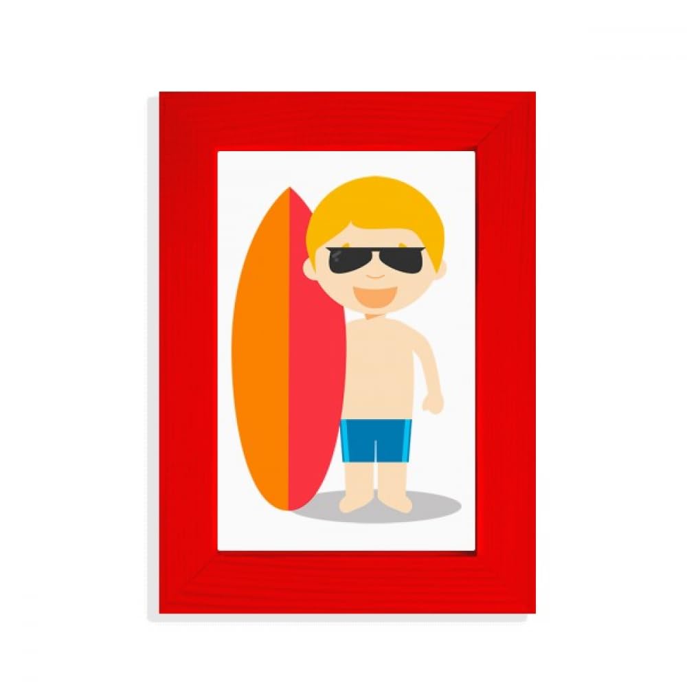 Cadre photo dessin animé Surf Australie Rouge pour mur vide